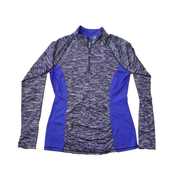 Kyodan Tops - KYODAN WMN GL 1/4 ZIP PURPLE COLOR BLOCK TOP